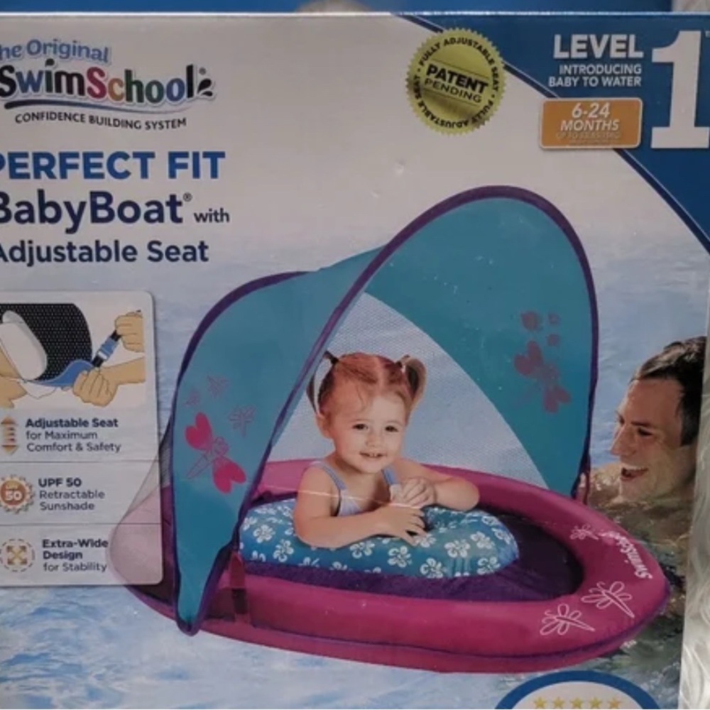 Pink Baby Boat with Adjustable Seat